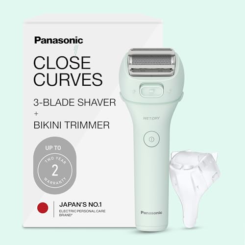 Panasonic Waterproof Electric Bikini Trimmer ES-AWL6AG – Cordless Women’s Razor with Attachments