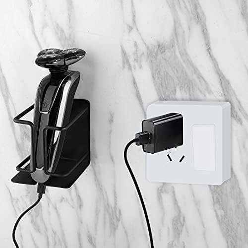 Linkidea Electric Razor Holder Wall Mount, Razor Hanger, Stainless Steel Electric Shaver Bathroom Holder Compatible with Philips Shaver 2400, Norelco Series 9, Series 7 (Black)