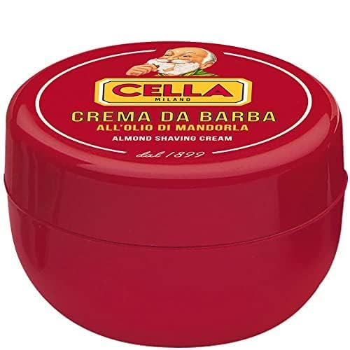 Cella Milano Classic Italian Almond Shaving Cream ? Premium Tallow-Based Wet Shave Cream/Soap for Men - Rich Moisturizing Lather - A favorite of European Barbershops for 125 Years (5.2 oz / 150g)