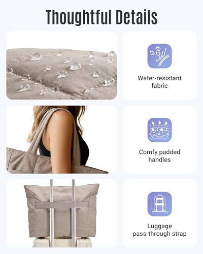 LIGHT FLIGHT Women's 2-Pc Puffy Tote Bag Set - Lightweight Travel Handbags