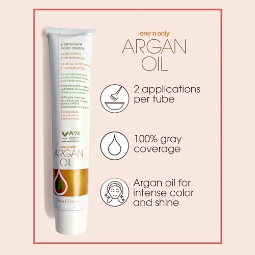 One N' Only Demi Permanent Hair Color - Permanent Hair Dye Made with Argan Oil - Delivers Rich, Accurate Tones with Gray Coverage - Improves Moisture & Elasticity - 4CH Medium Chocolate Brown (3 oz)