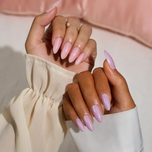 BTArtbox Press On Nails Almond Glitter Purple 32ct