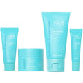 TULA Travel Skincare Set - 4-Step Dehydration & Dullness Routine with Vitamin C & Hyaluronic Acid