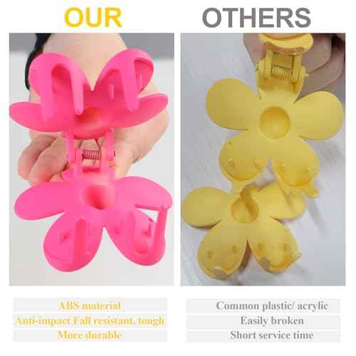 vivinin Flower Claw Clip 10 PCS Claw Clips, Hair Clips for Women Non Slip for Thick Hair Women Girls Gifts, 10 Colors