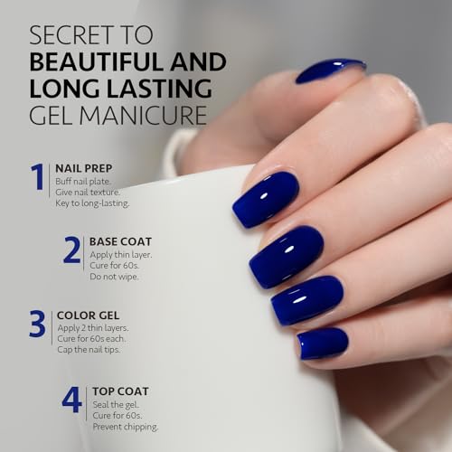 GAOY Midnight Blue Deep Blue Gel Nail Polish 16ml Soak Off UV LED Cure