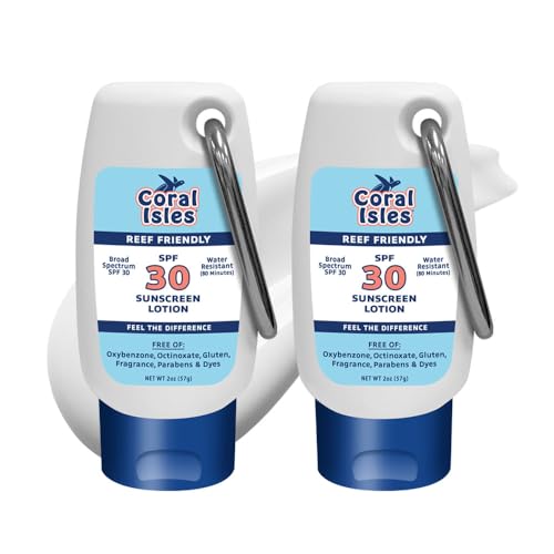 Coral Isles Sunscreen SPF 50 | Hawaii Compliant as Reef Safe | Octinoxate & Oxybenzone Free | Broad Spectrum UVA/UVB Protection | Water Resistant 80 Min. | Fragrance Free | 16 Fl Oz (Pack of 1))