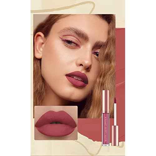 BestLand 12Pcs Matte Liquid Lipstick + Lip Liner Pens Set, One Step Lips Makeup Sets Pigment Velvety Nude Lip Stain Waterproof Long Wear Lip Gloss Make up Gift Set (Set B)