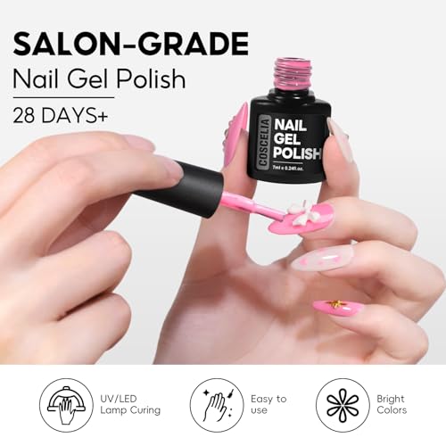 COSCELIA 26-Piece Gel Nail Polish Kit with Base, Matte & Glitter Top Coats