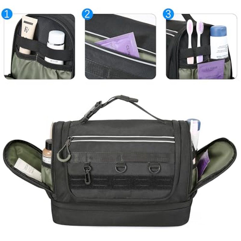 TANGCORLE Men's Travel Toiletry Bag - Waterproof Organizer with Multi-Pockets