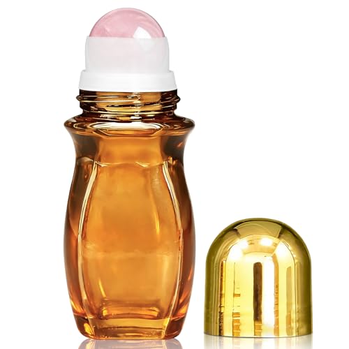 50ml Rose Quartz Roller Glass Bottles for Essential Oils & Perfumes