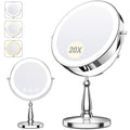 9-Inch Makeup Mirror with Lights & 20X Magnification - 5000 mAh