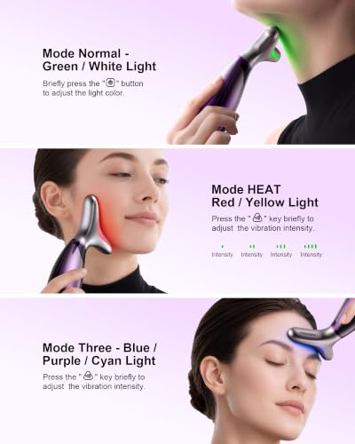 Pedete Purple LED Facial Massager for Face & Neck Light Therapy