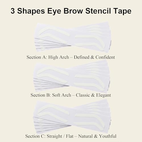 90 Pairs Eyebrow Stencils - 3 Shapes for Women