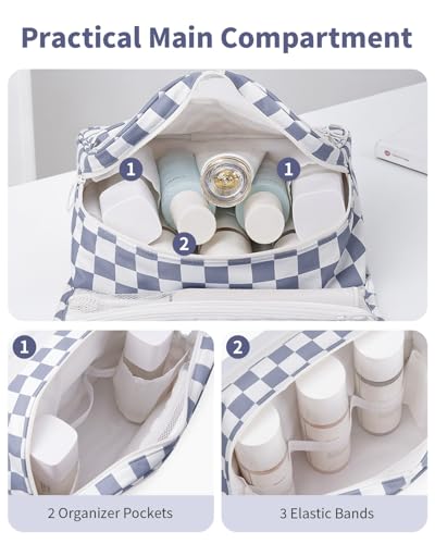 Narwey Hanging Travel Toiletry Bag for Women - Grayish Blue