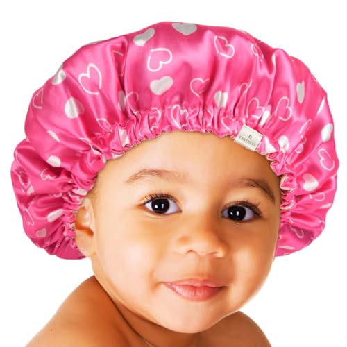 YANIBEST Baby Satin Bonnet Sleep Cap - Reversible Adjustable Light Pink for 6-36 Months