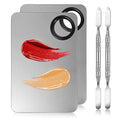 BESARME Stainless Steel Makeup Mixing Palette Set with Spatula