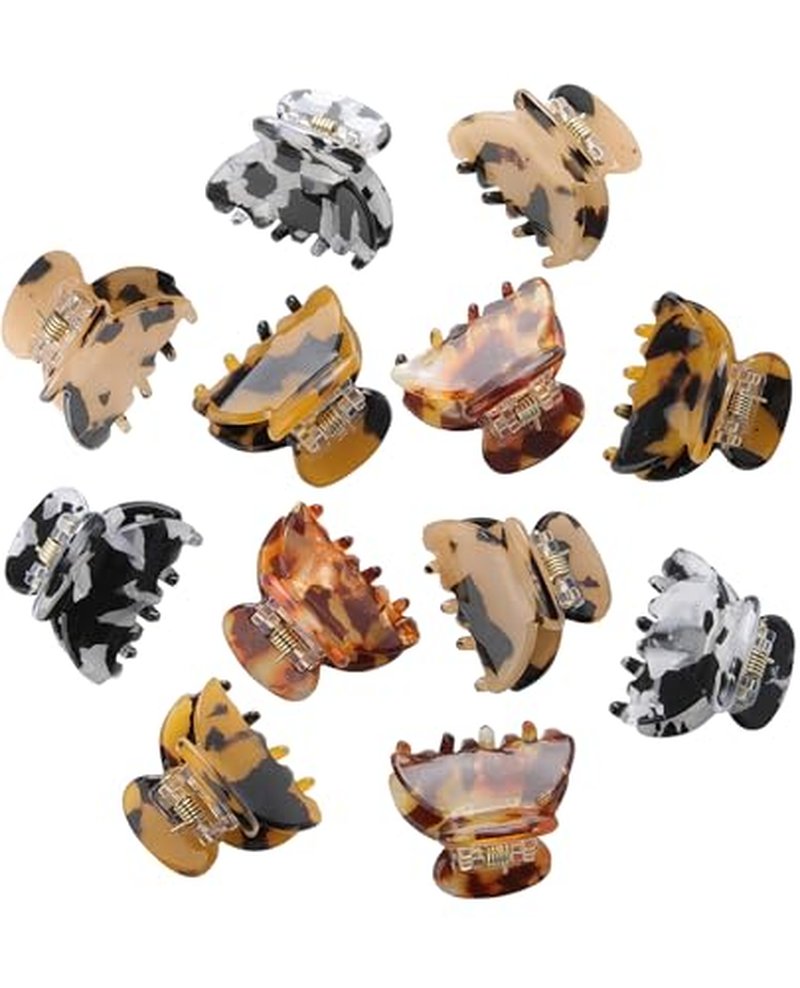 12 Pcs Mini Hair Clips for Women - Non-Slip Acrylic Claw Clips