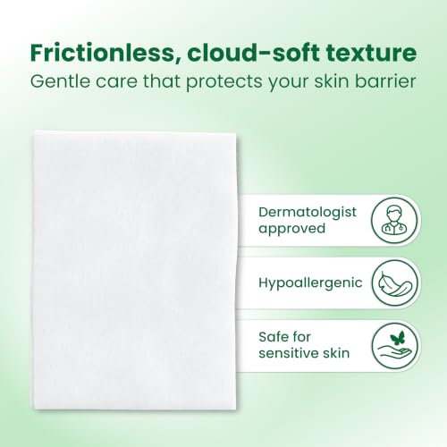 Clean² Sensitive Skin Face Pads – 100% Organic Cotton, 60 Ct