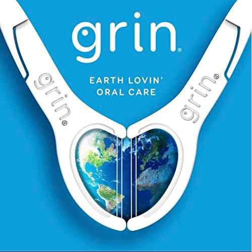 Grin Dental Floss |3 Packs of 60 (Double Twice The Clean Deux Fois Plus Propre), White, Total: 180, 1.0 Foot, 0.18 pounds