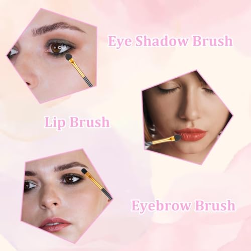 20Pcs Dual-Head Eyeshadow Brush Set with Sponge Applicators