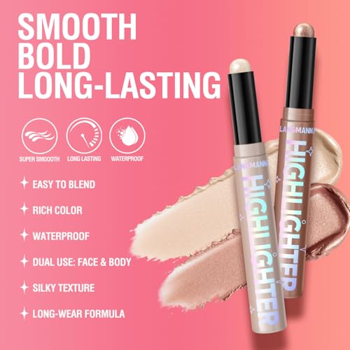 6-Color Highlighter Stick Set - Waterproof Creamy Glow