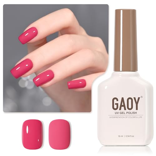 GAOY Berry Pink Gel Nail Polish 16ml Soak Off UV Nail Polish for DIY Manicure