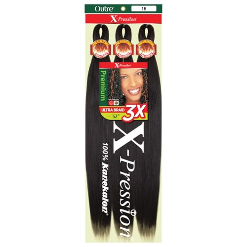 Outre X-Pression Pre-Stretched Braid 52" 3X (5 Pack, 1B)