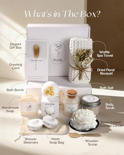 Coconut Spa Gift Basket for Women - 12-Piece Self-Care Set