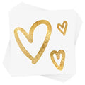 Classic Hearts Metallic Gold Temporary Tattoos - Set of 10