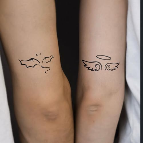 Semi Permanent Tattoo Sheets - Angel Demon Wings & Daisy