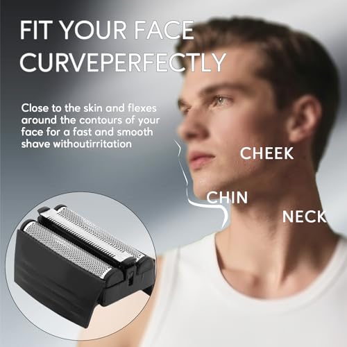 Replacement Shaver Foil Compatible with Remington Electric Shaver TITANIUM-X Flex & Pivot Foil and Cutter for F5800 & F7800, Replacement Heads Fit for Remington F4900, F5800 and F7800 (1 Pcs)