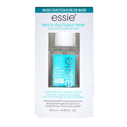Essie Here To Stay Clear Longwear Base Coat - Vegan Nail Polish (0.46 fl oz)