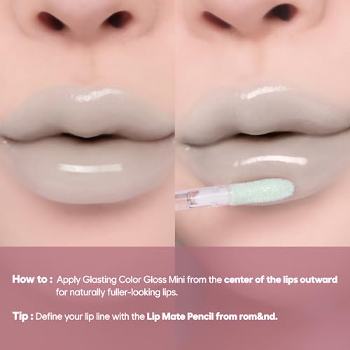 rom&nd Glasting Color Gloss Mini Lip Gloss 15 Shades Moisturizing & High-Shine