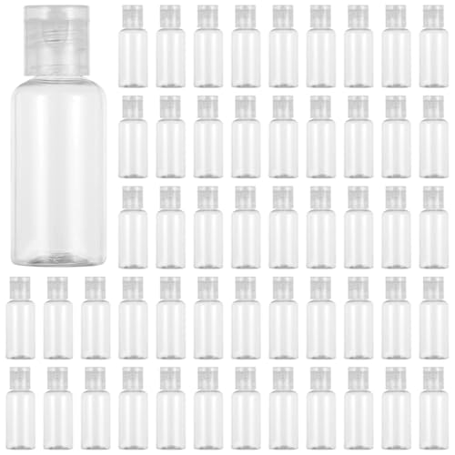 Lnrueg 200 PCS 1OZ Travel Bottles with Flip Cap - 30 ml Clear Plastic Travel Size Containers, Portable Leak Proof Squeeze Bottles Refillable Empty Cosmetic Containers for Liquid Shampoo Lotion, Clear