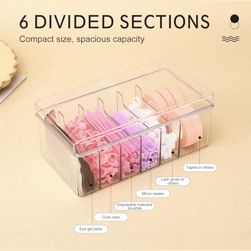 Acrylic Lash Extension Organizer with 6 Compartments