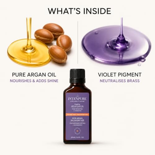 Purple Hair Oil for Blonde & Gray Hair - Anti-Brass Toner & Repair Serum