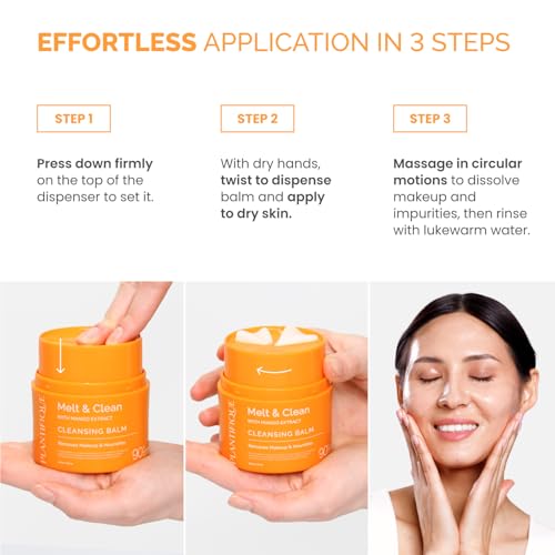 PLANTIFIQUE Korean Cleansing Balm ? Hydrating Makeup Remover with Hyaluronic Acid & Ceramides ? Oil Based Face Cleanser - Removes Waterproof Makeup & Sunscreen, Balsamo Desmaquillante 1.41 oz / 40g