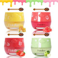 Bee Lip Balm Lip Mask Honey Pot, 4 Pcs Propolis Moisturizing Balm with Applicator, Day & Night Hydrating Lip Treatment for Dry Lips (4 Flavors Set)