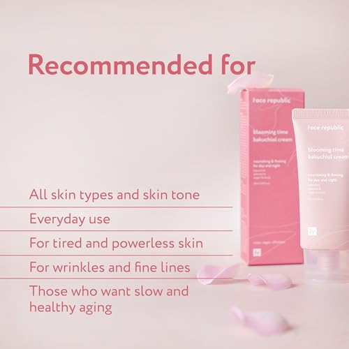 Face Republic Blooming Time Bakuchiol Cream 50ml 1.69 fl oz | Day & Night Nourishing Cream, Wrinkle Care | Bakuchiol, Adenosine | Firm, Elastic, Plump Skin | Cruelty-Free Vegan Korean Skin Care