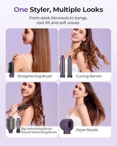 Funflow 6-in-1 Air Wrap Hair Styler with Auto Curler & Straightener