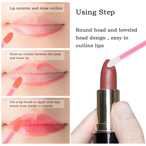 Disposable Lip Wands with Pink Case - 250 Pack for Lipstick & Lip Gloss