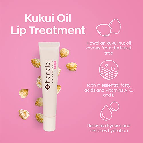 Hanalei Sugar Lip Scrub and Lip Treatment (Rose) Bundle, Made with Raw Cane Sugar and Real Hawaiian Kukui Nut Oil (Cruelty free, Paraben free)