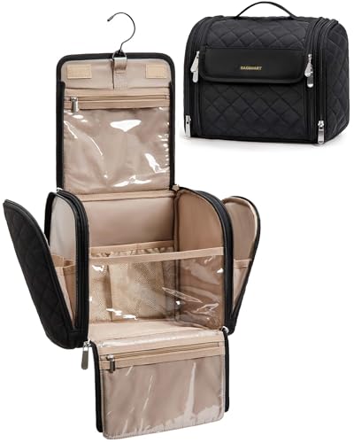 BAGSMART Hanging Makeup Bag with Hook - Large Capacity Cosmetic Organizer