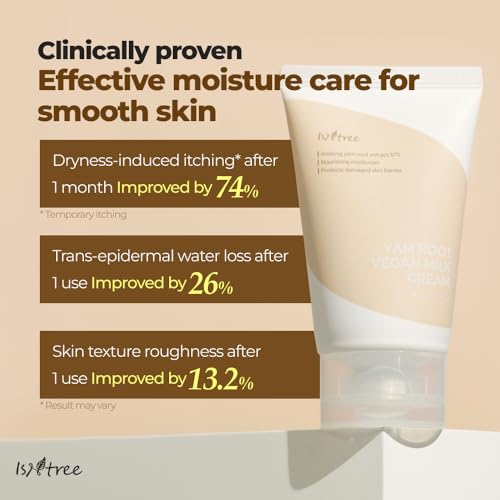 IsNtree Yam Root Vegan Milk Cream 80ml, 2.7 fl.oz | Nourishing moisturizer | vegan milk moisturizer | Korean Skincare