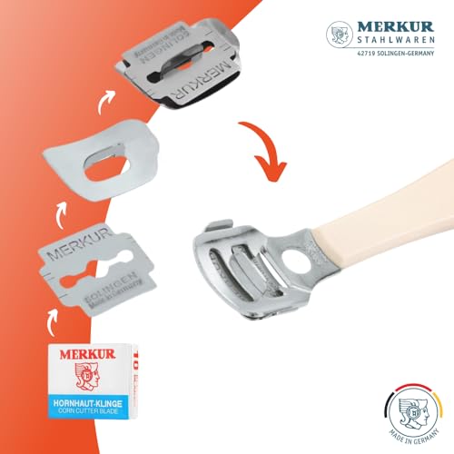 MERKUR Corn Callus Razor 923 With 10-Pack Callus Blades | Steel PA | Made in Germany