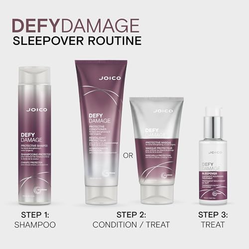 Joico Defy Damage Sleepover Overnight Nourishing Treatment | Instantly Softens & Smooths | Strengthen Bonds | Reduce Breakage & Split Ends | No Rinse Formula | With Arginine & Keratin