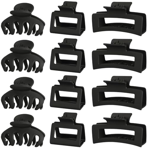 Claw Hair Clips Set for Women - 12 Non-Slip Clips in 3 Sizes