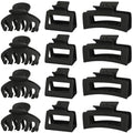 Claw Hair Clips Set for Women - 12 Non-Slip Clips in 3 Sizes