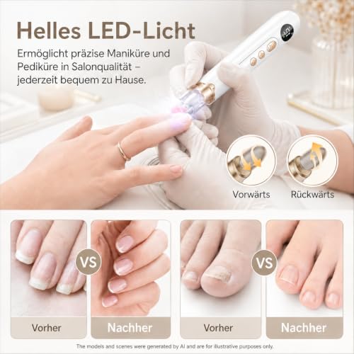 Electric Nail File Set for Professional Manicure & Pedicure