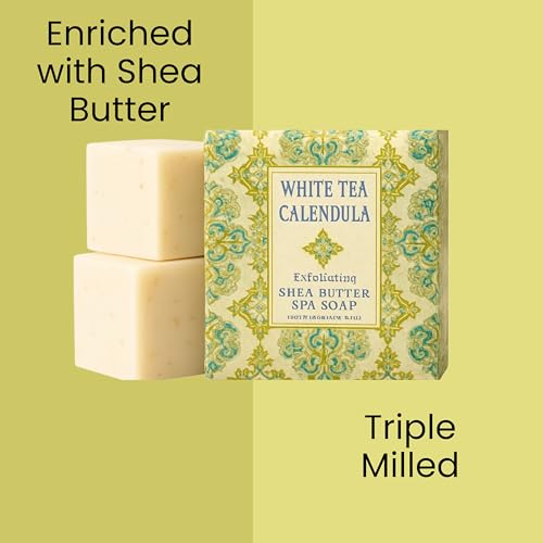 Greenwich Bay Mini Botanical Soap Bars ? 12 Pack 1.9 oz Each ? Individually Wrapped Guest Soaps for Airbnb, Spa, Travel, Bath ? Travel Size Bar Soap Set, White Tea Calendula
